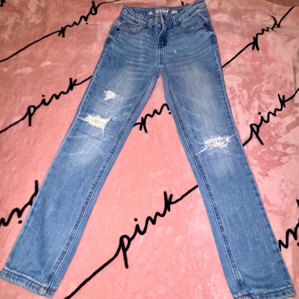 Cat & Jack Blue Distressed Kids Jeans